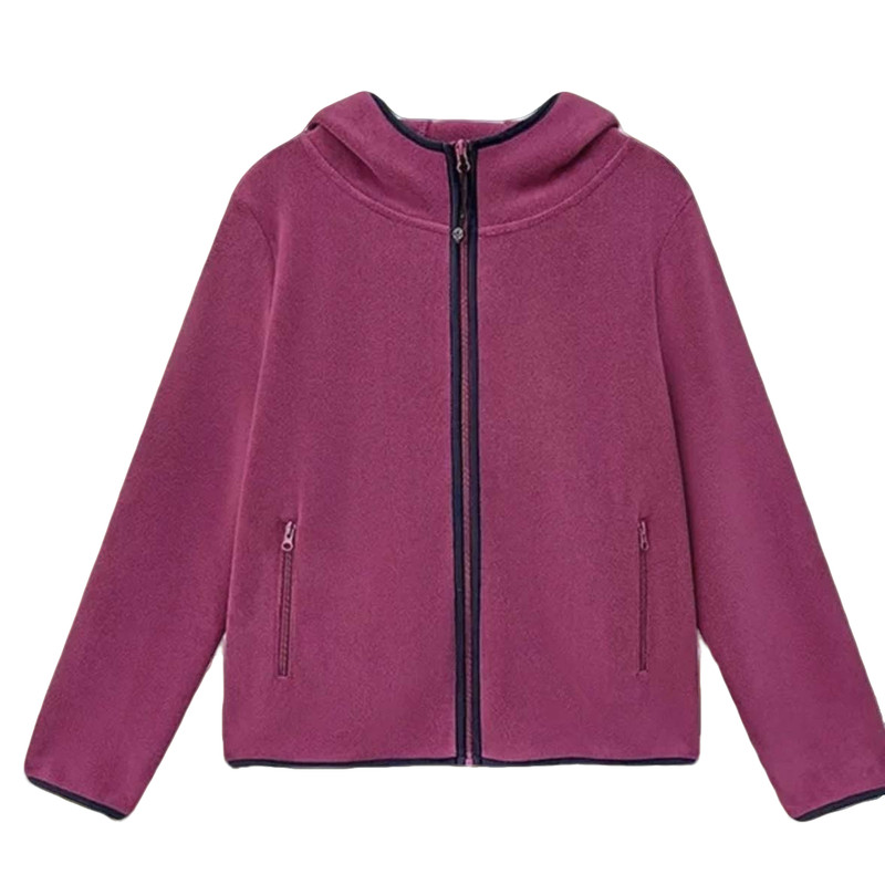 新品~秋冬加绒卫衣女运动休闲开衫短款摇粒绒外套连帽保暖冬上衣