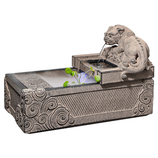 貔貅招财流水摆件新中式家居风水鱼缸客厅桌面加湿器循环水景摆设