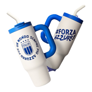 意大利国家队官方商品 | 欧洲杯限定款大容量队徽吸管杯蓝衣军团