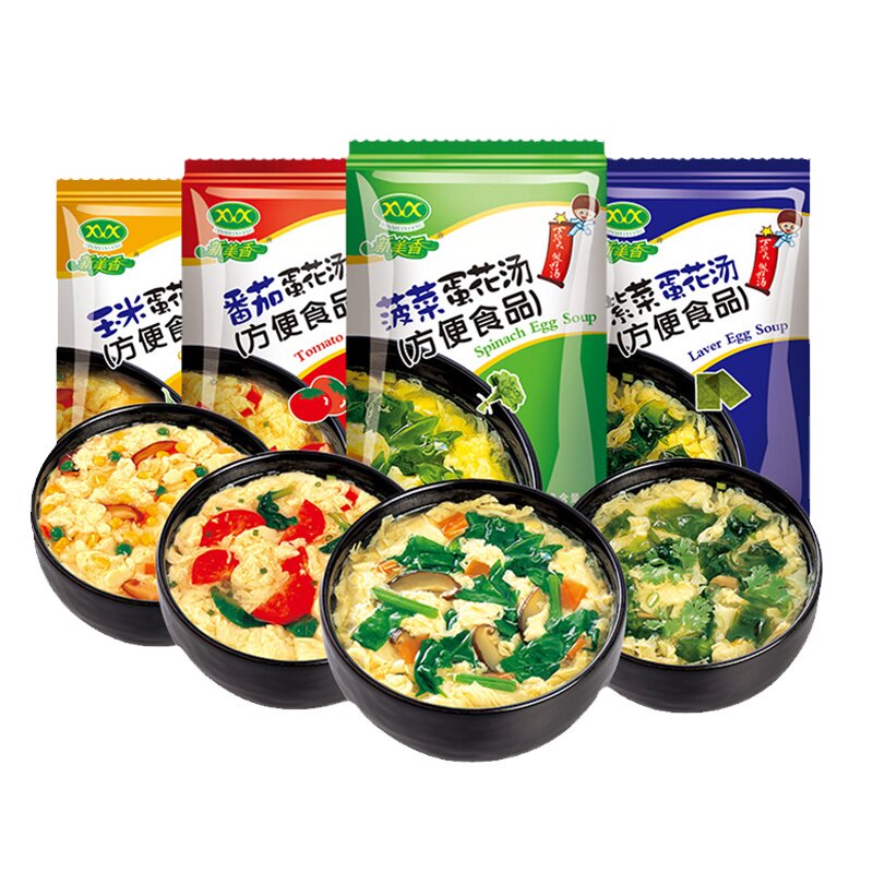 新美香菠菜紫菜番茄蛋花汤裙带菜速溶汤芙蓉鲜蔬汤速食汤商用整箱