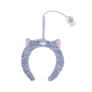 可爱搞怪小猫钓鱼毛绒发箍头饰少女趣味化妆洗脸头箍防滑发卡发饰