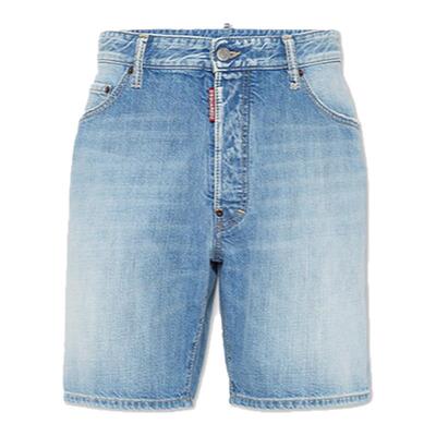 DSQUARED2/D2次方 春夏 男士浅色休闲时尚牛仔短裤