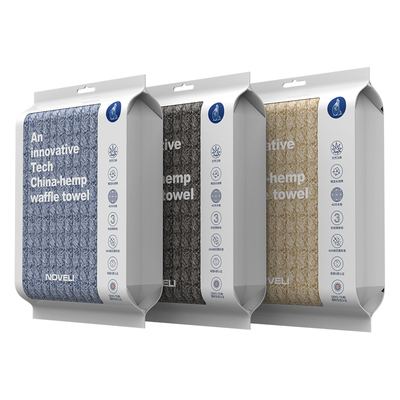 Noveli蓝威龙汉麻毛巾华夫格不掉毛抑菌防螨防霉速干长绒棉毛巾
