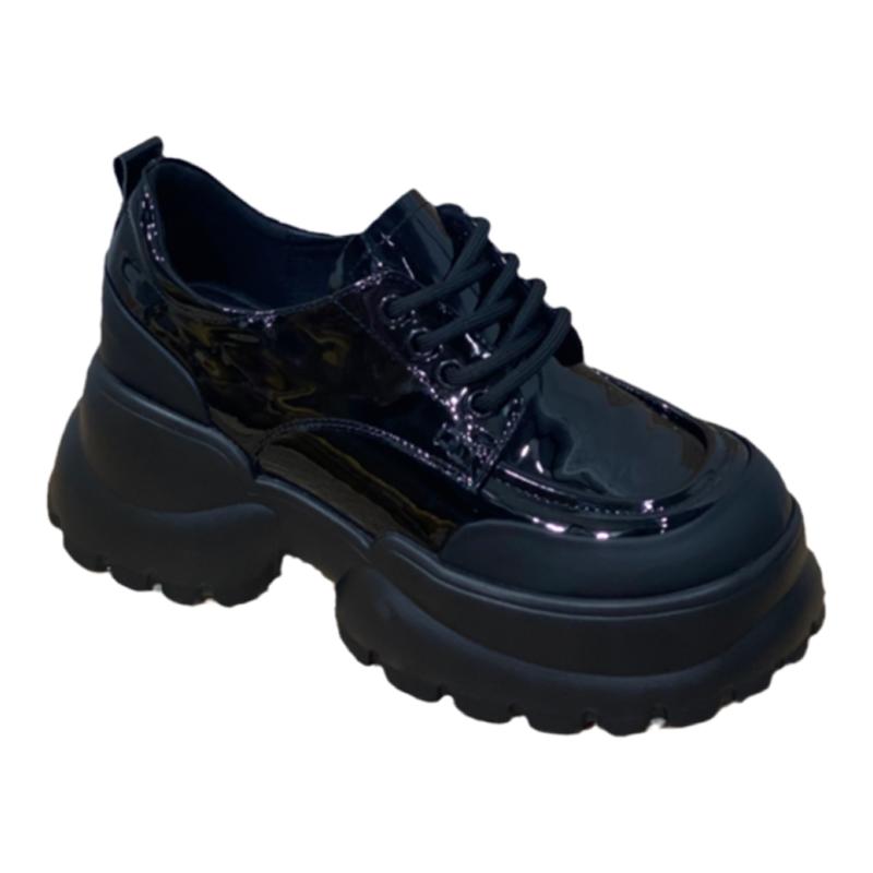 松糕玛丽珍鞋女乐福鞋2025春秋新款网红超火小个子增高6cm小皮鞋