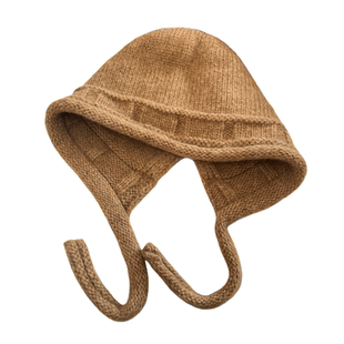 大头围针织帽子女款2025新款冬保暖护耳绑带毛线帽显脸小韩系百搭