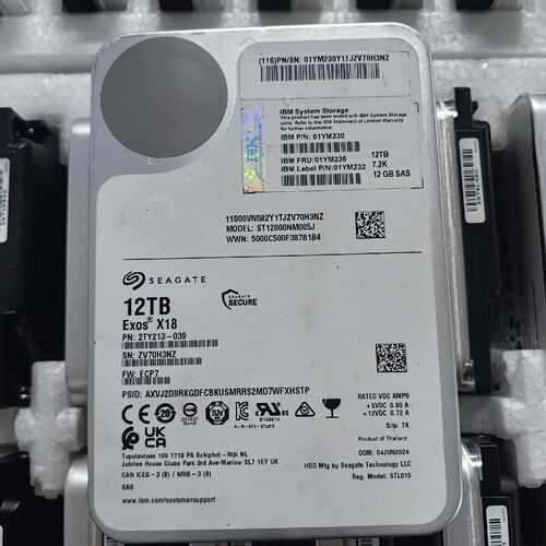 询价Seagate Exos X18 12TB 7.2K SAS