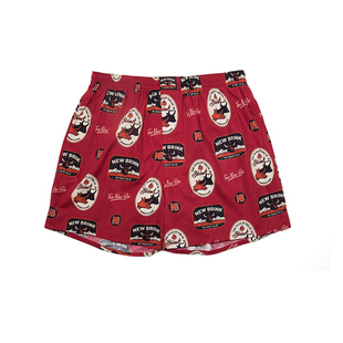 BRINK 男士底裤四角纯棉宽松短裤情侣睡裤阿罗裤红色内裤夏季裤衩