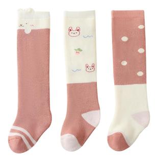 婴儿袜子秋冬纯棉加厚毛圈袜宝宝过膝袜长筒新生儿冬季保暖高筒袜