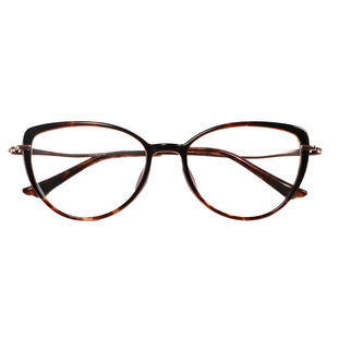 超轻钛架复古猫眼眼镜近视度数可配潮流上扬椭圆框小框防蓝光眼镜