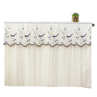 蕾丝暖气片罩防尘罩防熏黑墙老式铸铁暖气套罩布艺全包遮挡装饰帘