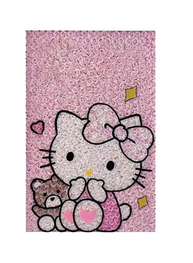 哈喽kitty永生花装饰画生日礼物相框摆件挂画寓意轻奢艺术墙画