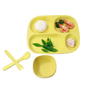 宝宝餐具儿童分隔餐盘婴儿辅食碗盘叉勺套装餐厅幼儿园A5发票