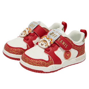 泰兰尼斯211学步鞋2026春季宝宝新年款红色童鞋男女宝防滑机能鞋