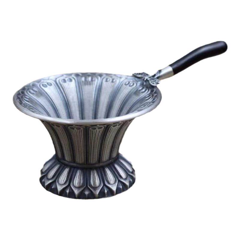 纯银纯手工茶漏足银茶滤网茶具