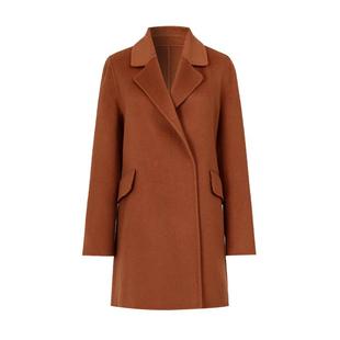 曼德诗毛呢外套2025冬季新品收腰高级感小个子短款双面呢子大衣女