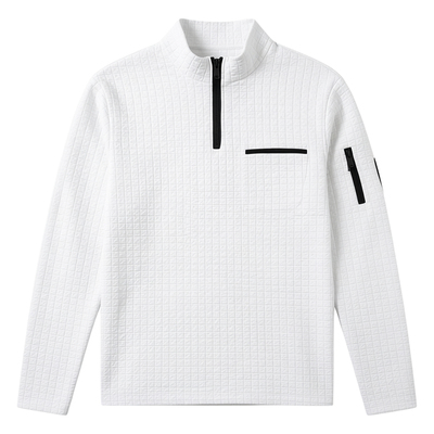 棋盘格子POLO衫拉链运动马球衫