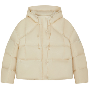 【双C泡芙】TeenieWeenie小熊女羽绒服冬季时髦短款抽绳连帽外套