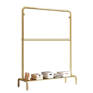 双层衣架落地家用阳台晾晒衣架卧室内简易可升降杆衣帽架收纳架子