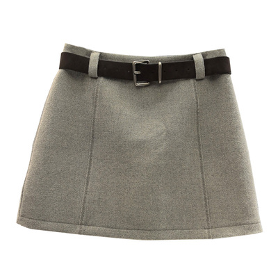 高腰短裙裤女冬季A字加厚半身裙