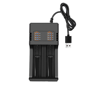 18650充电器26650锂电池3.7v智能21700双充小风扇手电筒头灯座充