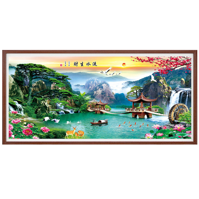 ks色系2021新款客厅凉亭风景画