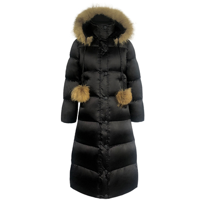 诗都奇大毛领韩版显瘦皮草羽绒服