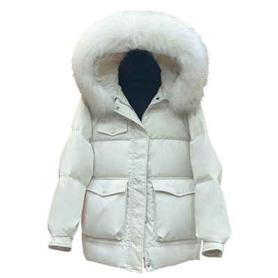 新款羽绒服女短款大毛领加厚外套