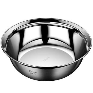 精美316不锈钢盘家用加深圆形盛汤盆食品级加厚双耳汤碗打蛋和面