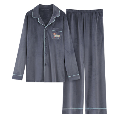 珊瑚绒睡衣男款秋冬季加厚保暖海岛绒男生网红卡通家居服大码套装