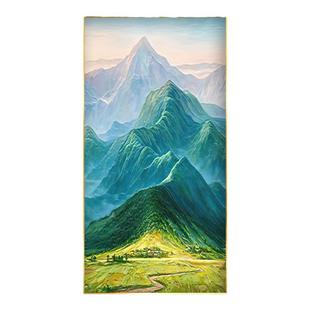 青山图靠山图西墙玄关挂画山水画聚宝盆装饰画寓意好的风景画壁画
