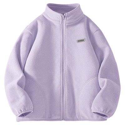 棉致童装衣服摇粒绒开衫女童外套