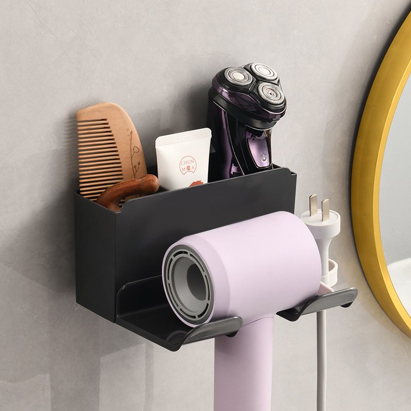 爱优汇吹风机支架免打孔卫生间风筒架子电吹风挂架放置收纳置物架