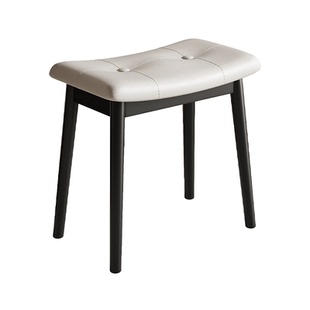 实木化妆凳女生卧室梳状台专用马鞍凳家用新款轻奢高级软包化妆椅