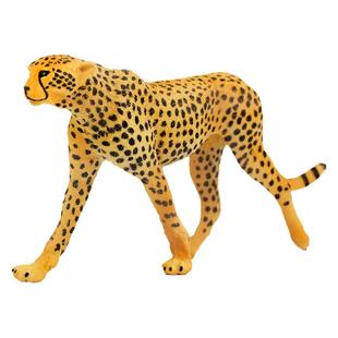仿真实心塑料动物世界模型猎豹山猫大灰狼猞猁儿童认知玩具礼物