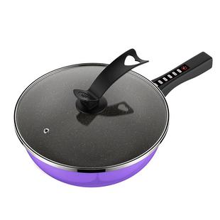 臻纳德金刚麦饭石电炒锅大功率一体家用电炒菜锅一体式插电不粘锅