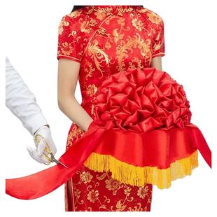 剪彩彩带开业剪彩套装剪彩花球剪彩大红花球开业剪裁剪彩仪式道具