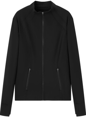 爱居兔拉链立领修身夹克外套女春秋新款瑜伽服运动显瘦上衣