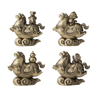 铜师傅《吉马》客厅桌面生肖马摆件吉祥物 家居装饰工艺品