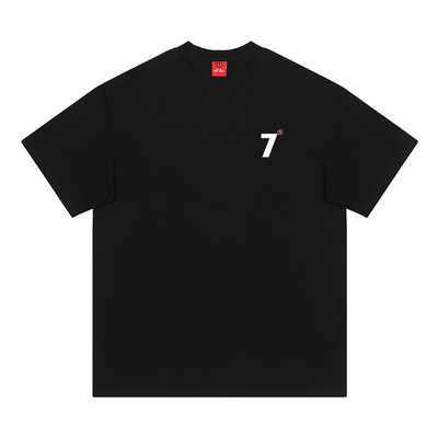 查尔斯桃心纯棉短袖t恤男圆领