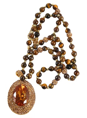 2024新款苏丹石变色项链女款毛衣链轻奢高级感小众吊坠挂件配饰爆