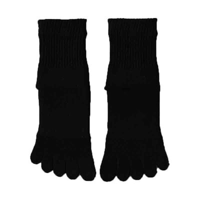 冬季加厚毛圈保暖中筒五指袜子女