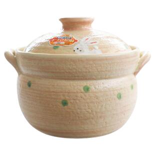日本万古烧土釜砂锅双层盖土锅开运兔子家用煲汤燃气炖锅煮饭熬粥