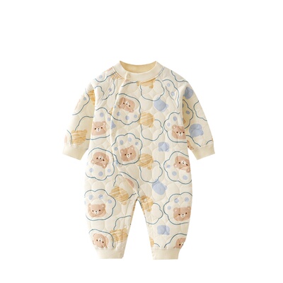 夹棉秋冬季婴儿连体衣