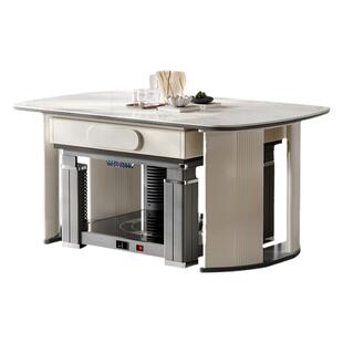 如喜26款多功能取暖岛台实木餐桌麻将桌全自动家用低音麻将机