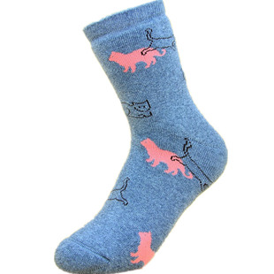 华丹奴*4双装女士冬季长筒全加绒特厚加毛巾毛圈防寒保暖纯棉袜子