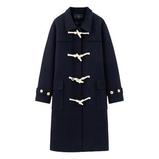 牛角扣大衣长款女装秋冬款外套夹棉呢大衣冬维尼校刊东京岁时记JK