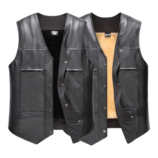 2025冬装新款休闲背心男款内穿加绒加厚保暖大码短款马甲马夹皮衣