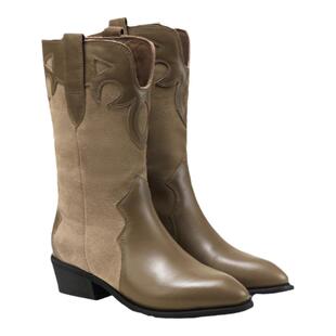 fed英伦风中筒靴冬季新款女靴尖头西部靴加绒时装靴女D0926-ZF275