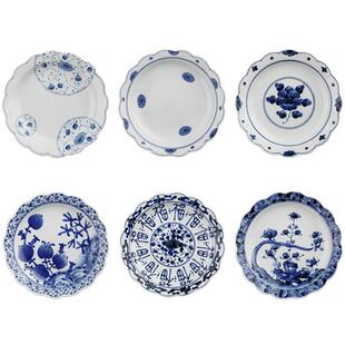 蓝凛堂日本进口盘陶瓷餐盘青花日式盘子餐具平盘浅盘家用菜盘