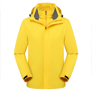 秋冬户外三合一冲锋衣纯色男女款可拆卸两件套保暖工作团体服定制